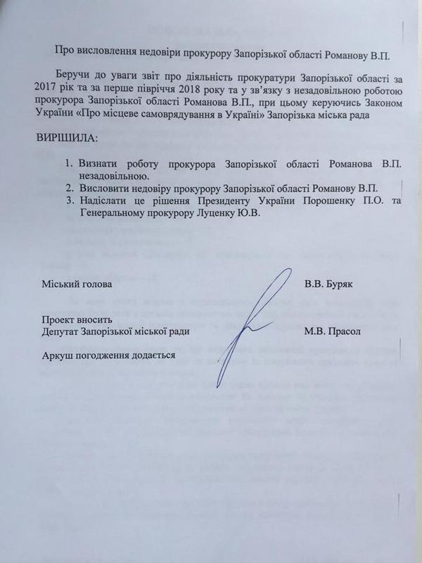 Прокурора Запорожской области обвинили в массовых увольнениях и злоупотреблениях властью
