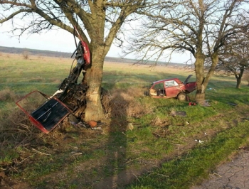 Машина в хлам, а люди чудом спаслись фото