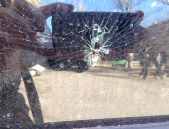 В центре Запорожья обстреляли авто фото