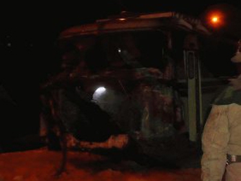 В Запорожье загорелся автобус с пассажирами - ВИДЕО фото