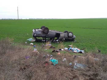 В ДТП под Приазовским перевернулся Мерседес – есть жертвы фото