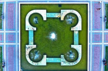 #ачтовсети: в сети появились аэроснимки изумрудного фонтана в центре города фото