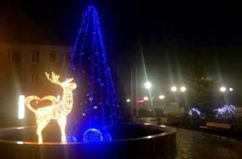 В Кирилловке появился светящийся новогодний олень  фото