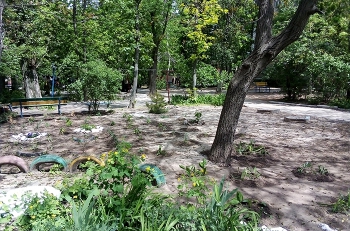 Двор раздора - пенсионеры снесли детскую площадку, жильцы с детьми возмущены фото