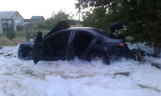 В Кирилловке горела иномарка фото