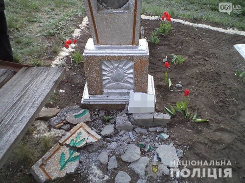 В Запорожской области 13-летний подросток разгромил три десятка могил на кладбище фото