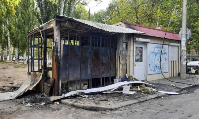 На рынке в Мелитополе пылали киоски фото