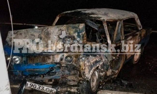 ДТП в Бердянском районе: водитель заживо сгорел в авто фото