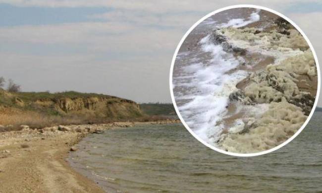 Экологи забили тревогу: под Одессой лиман покрылся неизвестным веществом  фото