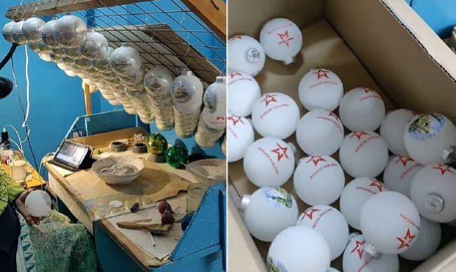 Под Киевом фабрика делала елочные игрушки с лого российской армии: вспыхнул скандал фото