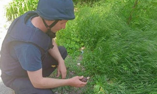 Возле пятиэтажного дома в Бердянске обнаружили гранату Ф-1 фото