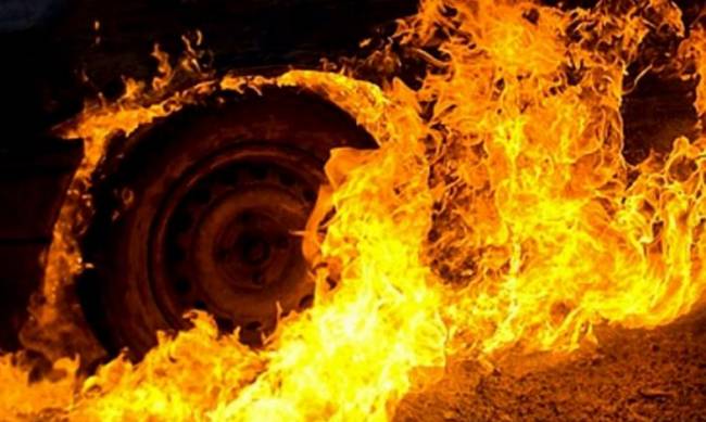 В Запорожской области загорелся грузовик  фото