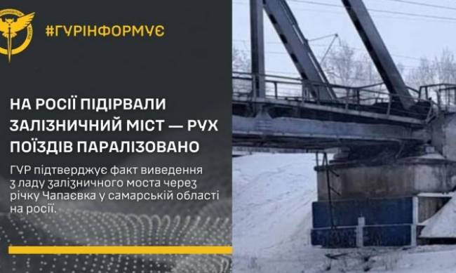 На росії підірвали залізничний міст ― рух поїздів паралізовано: ГУР фото