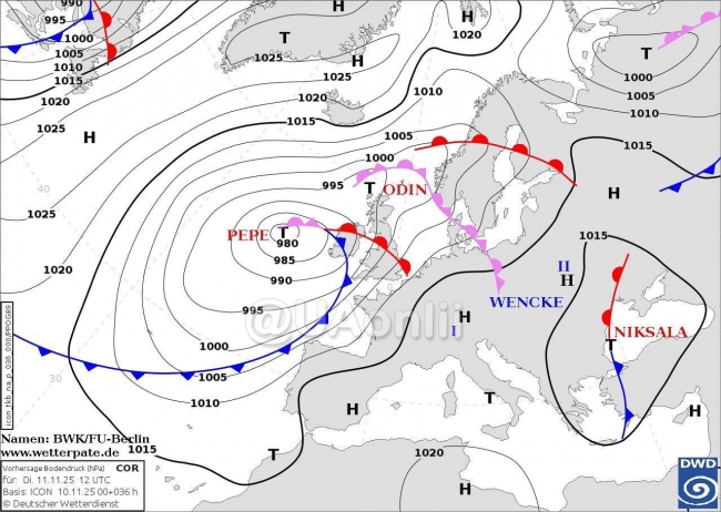 На Україну насувається циклон Niksala: завтра дощі охоплять усю країну фото